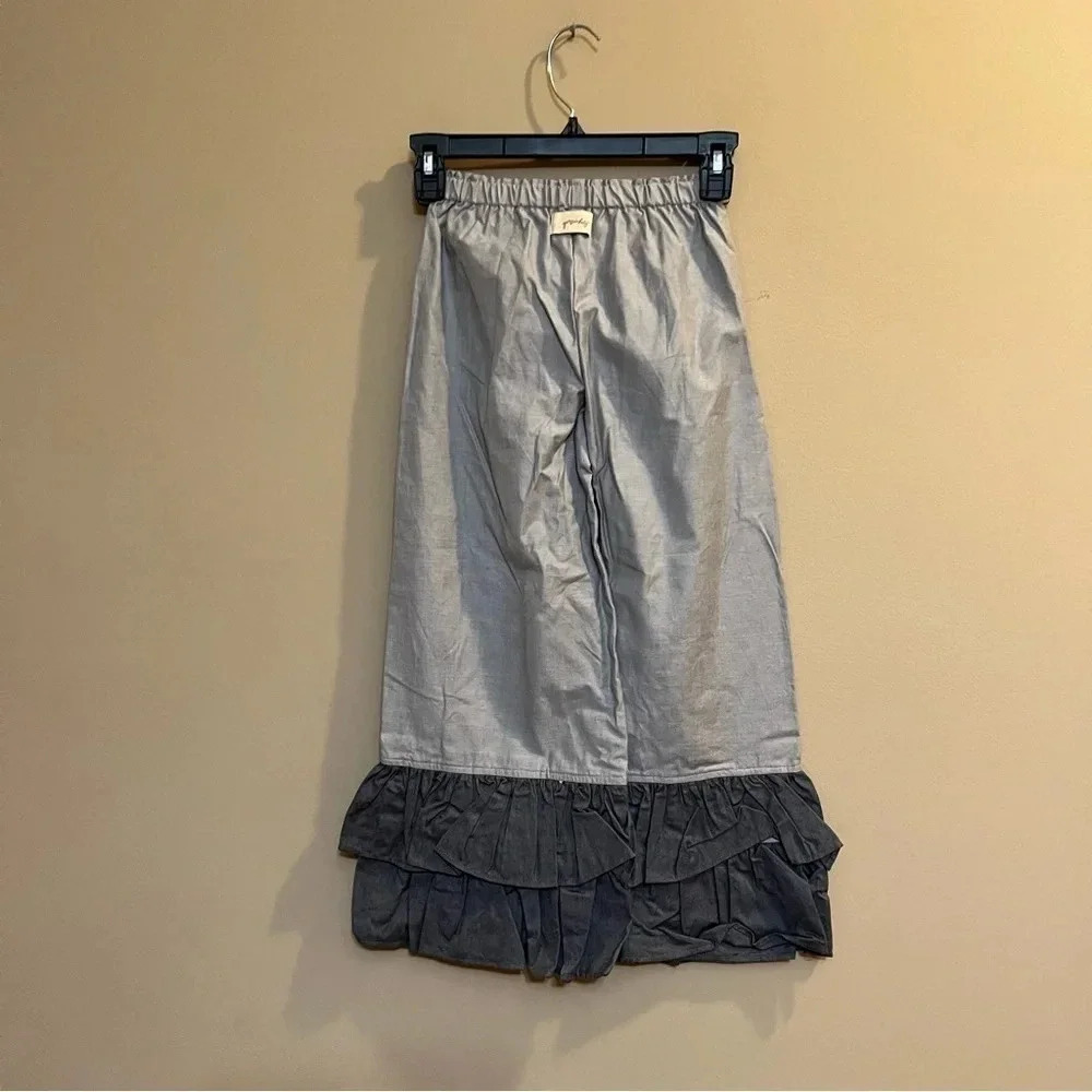 NWT Persnickety Grey Colorblock Big Ruffle Pants Girls sz 8 - Picture 4 of 9